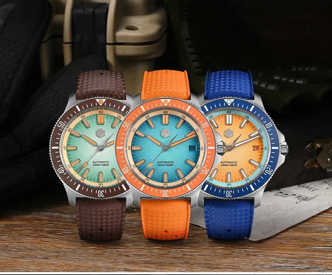 San Martin 40mm Dive Watch Original Design NH35 Automatic Mechanical Fashion Men Watch Sapphire Waterproof 200m Luminous SN0118
