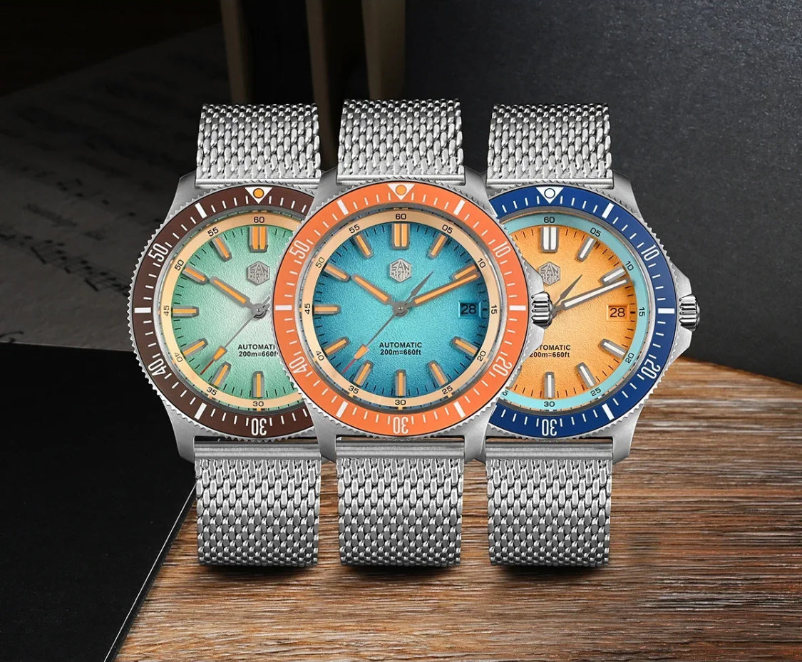 San Martin 40mm Dive Watch Original Design NH35 Automatic Mechanical Fashion Men Watch Sapphire Waterproof 200m Luminous SN0118