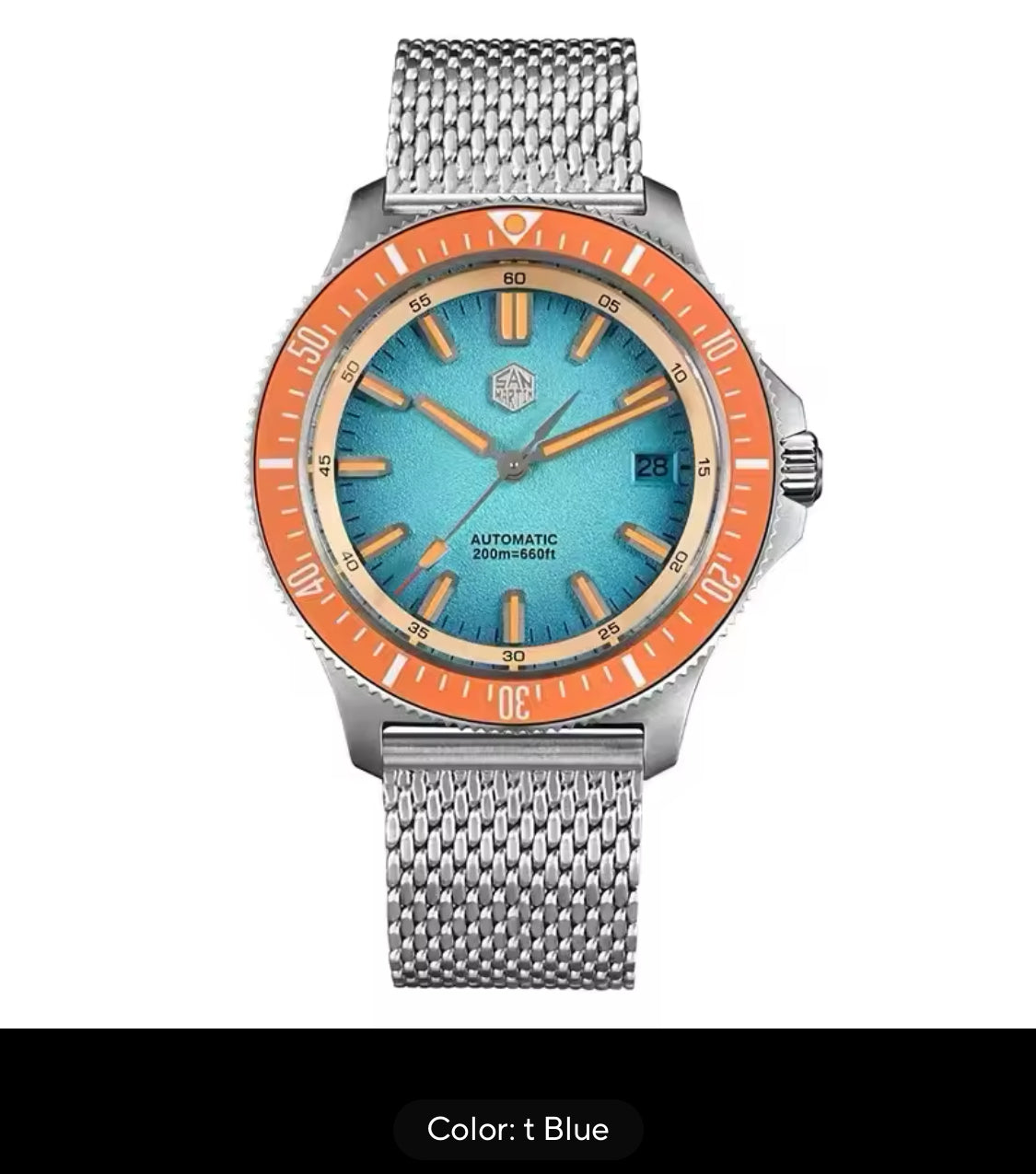 San Martin 40mm Dive Watch Original Design NH35 Automatic Mechanical Fashion Men Watch Sapphire Waterproof 200m Luminous SN0118