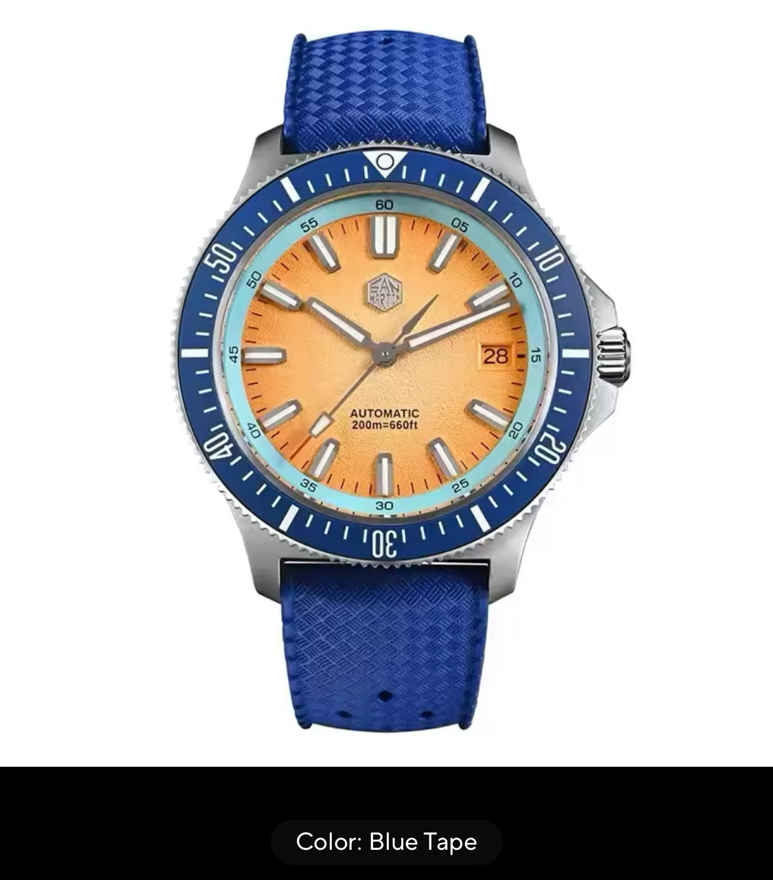 San Martin 40mm Dive Watch Original Design NH35 Automatic Mechanical Fashion Men Watch Sapphire Waterproof 200m Luminous SN0118