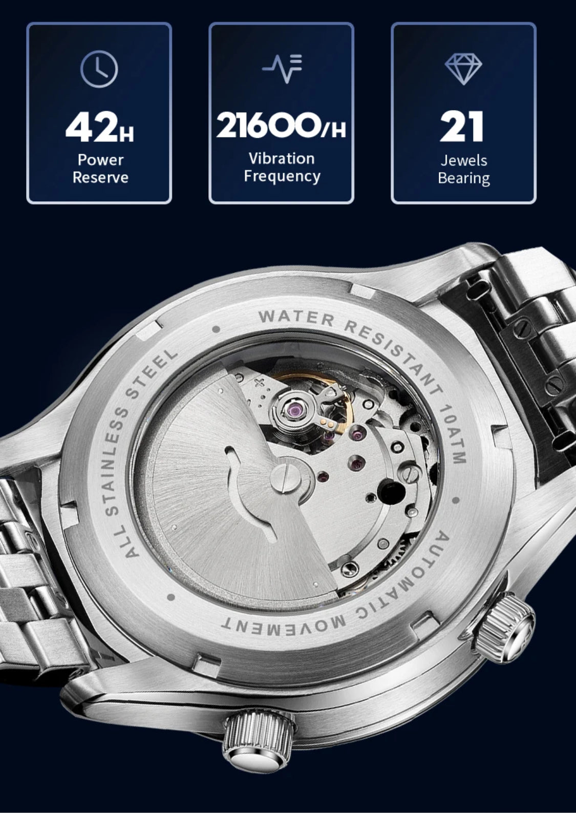 WM Watch Welly Merck Automatic Mechanical Mens Watch High Quality Sapphire World Time Original Recognized watch Brand WM057